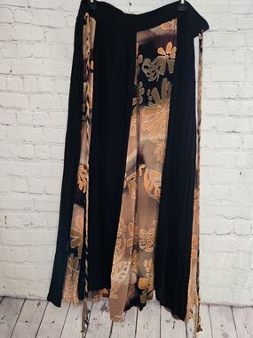 Boho Floral Panel Maxi Skirt With Jingle Ties Cotteagecore GYPSY OS
